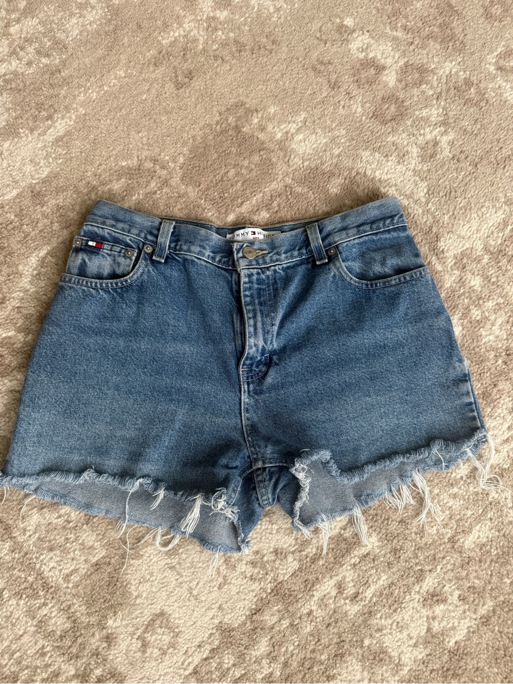 Vintage Tommy Hilfiger High Rise Denim Cutoff Shorts Size 8